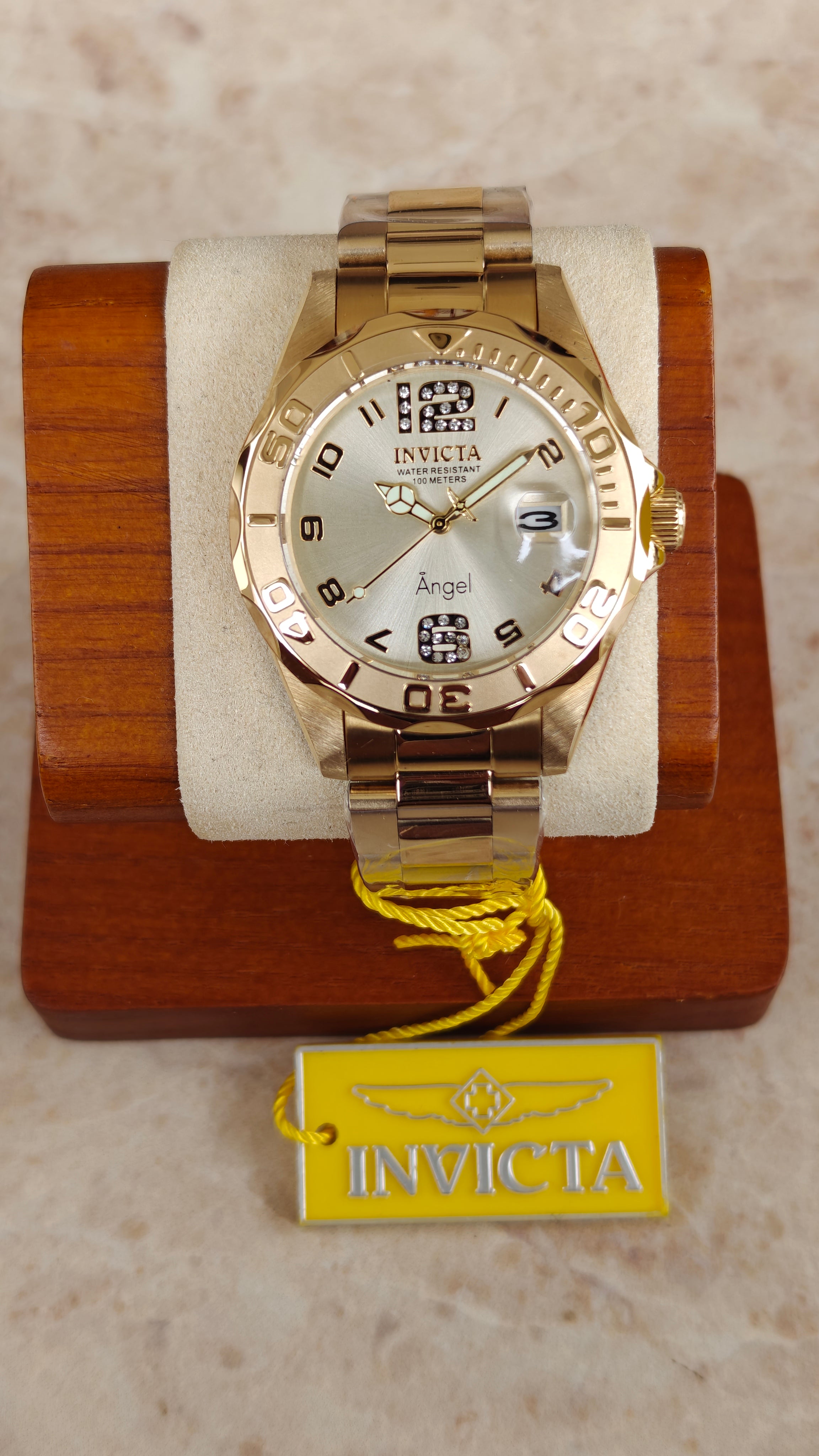 Invicta Angel Crystal Gold Dial Ladies 28680