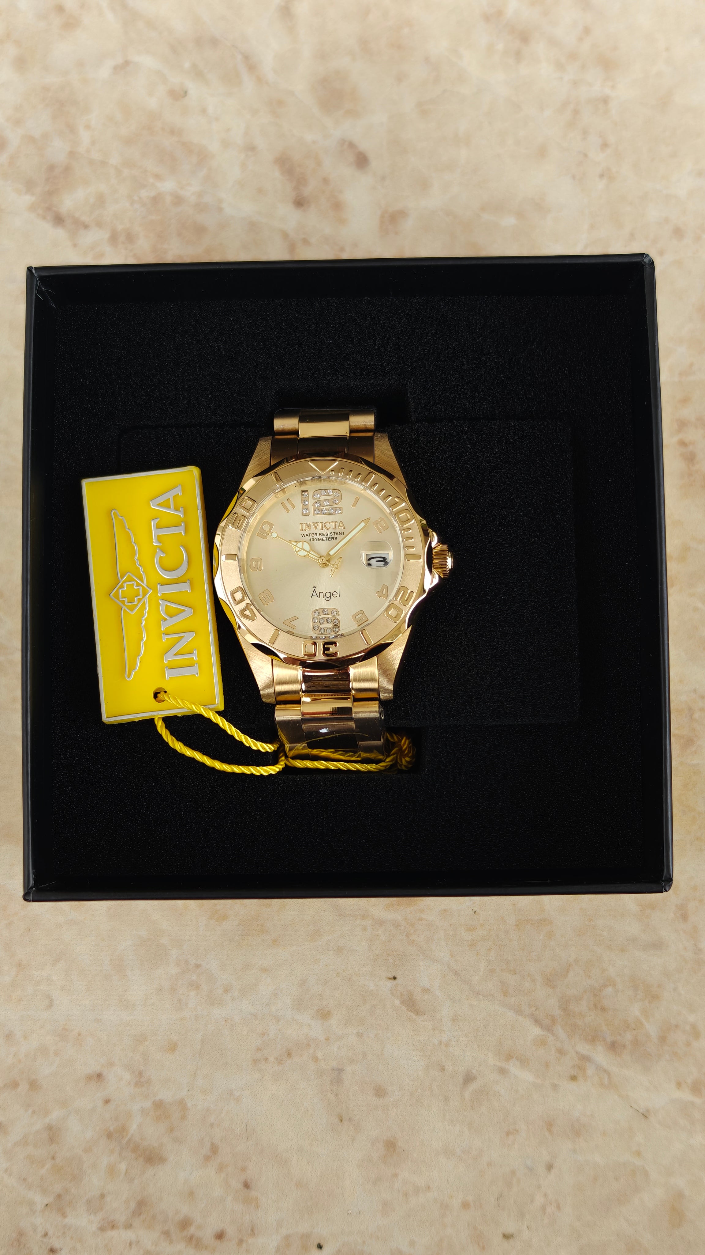 Invicta Angel Crystal Gold Dial Ladies 28680