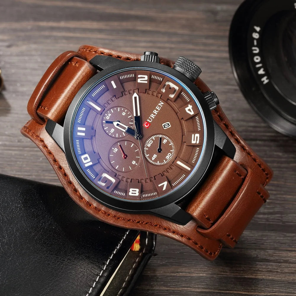 Reloj CURREN de Cuero para Hombre: Elegancia Atemporal