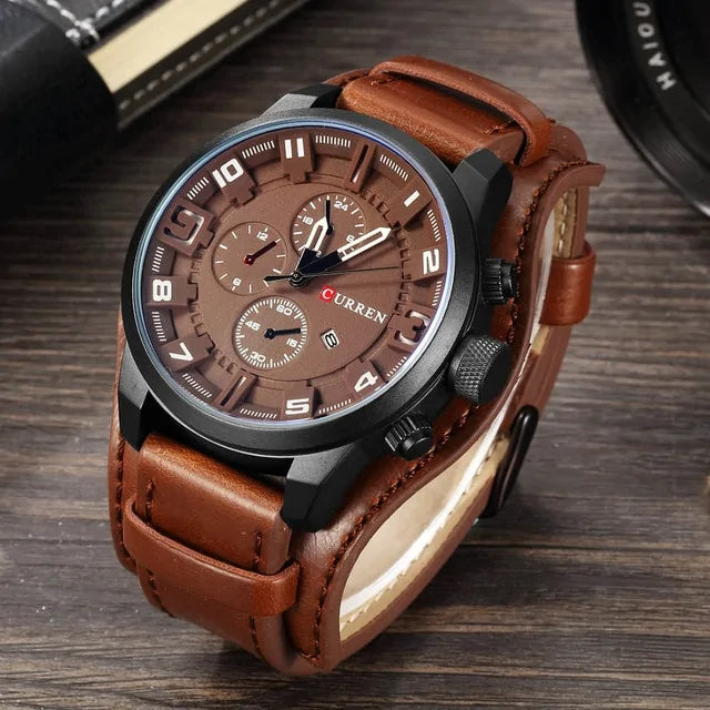 Reloj CURREN de Cuero para Hombre: Elegancia Atemporal