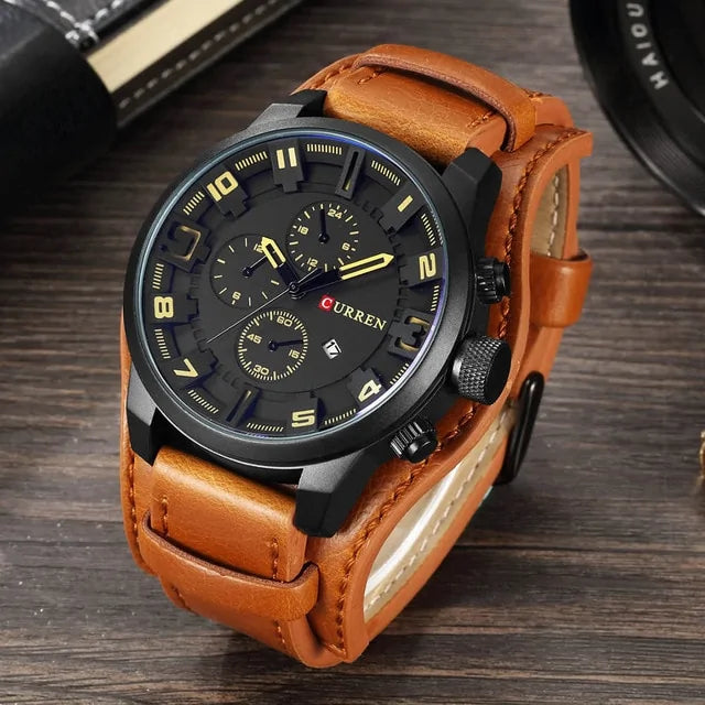 Reloj CURREN de Cuero para Hombre: Elegancia Atemporal