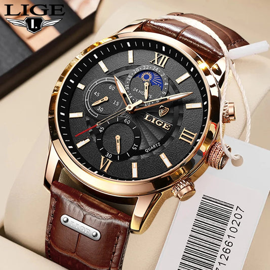 Reloj LIGE de Cuero para Hombres