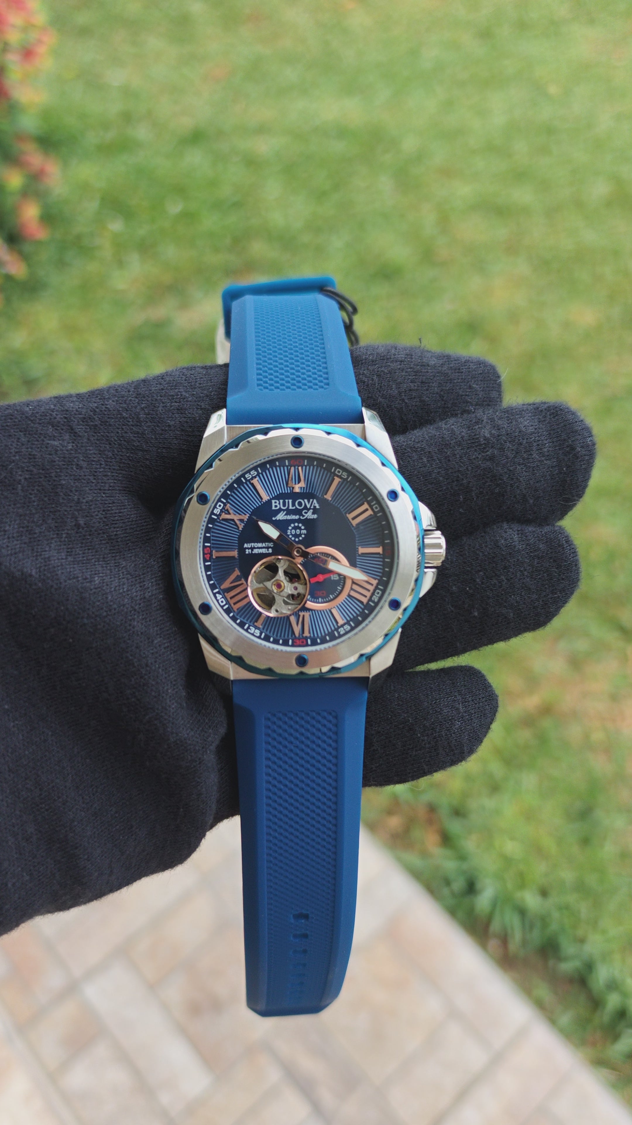 Bulova Marine Star 98A282 – Automático Blue & Silver