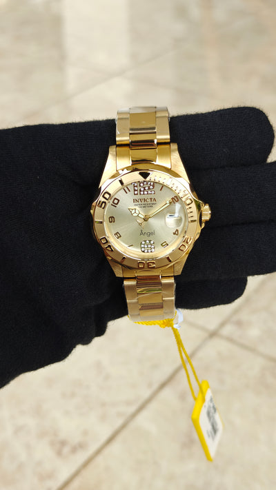 Invicta Angel Crystal Gold Dial Ladies 28680