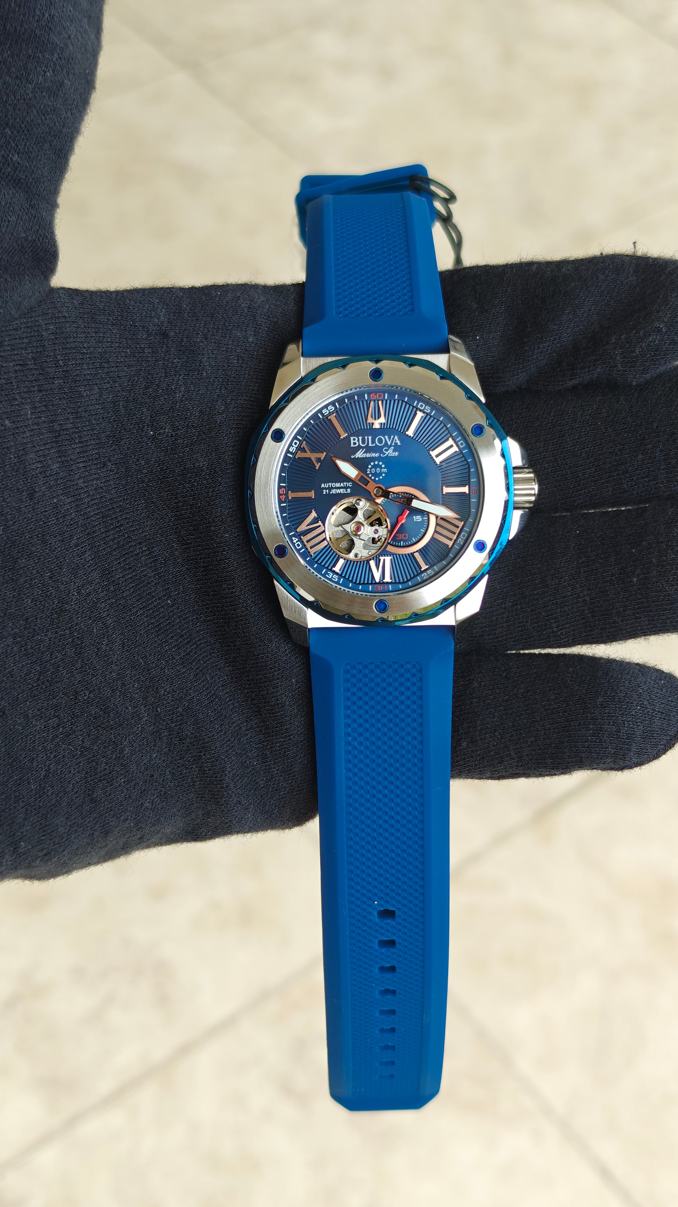 Bulova Marine Star 98A282 – Automático Blue & Silver