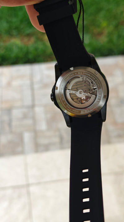 Welly Merck WM080 Skeleton Automático – Negro / Rose Gold