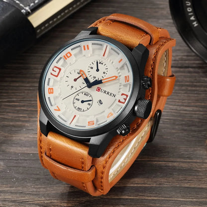 Reloj CURREN de Cuero para Hombre: Elegancia Atemporal